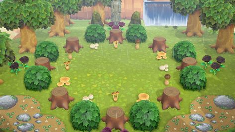 Animal Crossing Garden Ideas, Animal Crossing Garden, Cottagecore Animal Crossing, Fairy Circle, Acnh Cottagecore, Fairy Ring, Small Nurseries, Animal Crossing Wild World, Garden Animals