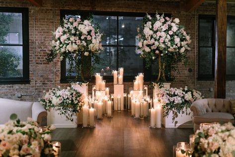 Ceremony Decor | Luminous Events of New Orleans Cake Table Backdrop, Wedding Cakes Ideas, Magnolia Leaf Garland, Candle Designs, Geometric Lantern, Event Centerpiece, Reception Tables, Party Bar, New Orleans Wedding