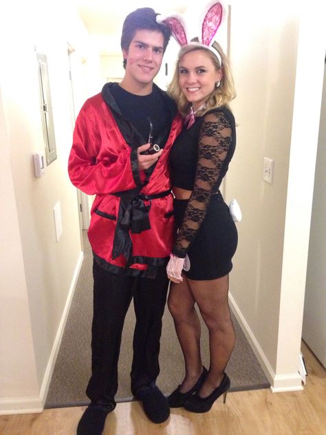 Hugh Hefner and his Playboy Bunny Hugh Hefner Costume, Hugh Hefner, Black Halloween Dress, Costume Diy, Playboy Bunny, Fabulous Fall, Halloween Outfit, Diy Valentines Gifts, Halloween Dress