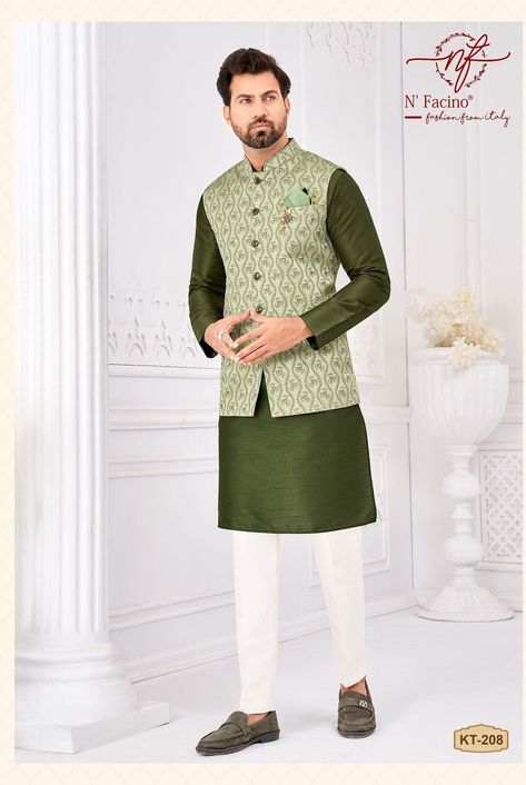 GREEN KURTA JACKET set, indian jacket kurta, nehru jacket kurta, green koti kurta, modi jacket kurta, kurta pajama men, indian waistcoat Men Nehru Jacket Outfit, Indian Wedding Guest Dress, Indian Jackets, Kurta Pajama Men, Gents Kurta Design, Gents Kurta, Kurta Men, Indian Groom, Cultural Celebration