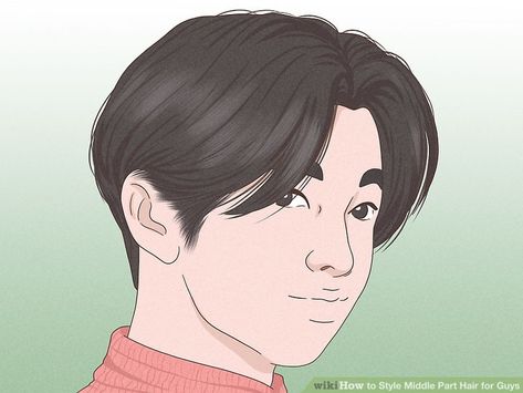 How to Style Middle Part Hair for Guys: 12 Trendy Ideas Haircuts Middle Part, Style Middle Part Hair, Hair For Guys, Hairstyles Middle Part, Eboy Style, Middle Part Hair, Bang Hair, Teen Boy Haircut, Middle Splits