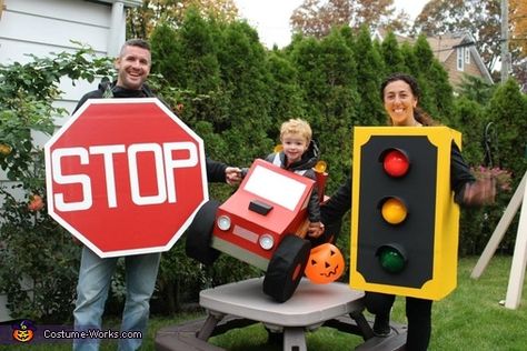 Stop Sign Halloween Costume, Monster Truck Family Costume, Car Halloween Costumes, Traffic Light Costume, Boxing Halloween Costume, Halloween Costumes 2014, Clever Halloween Costumes, Costume Works, Homemade Costumes