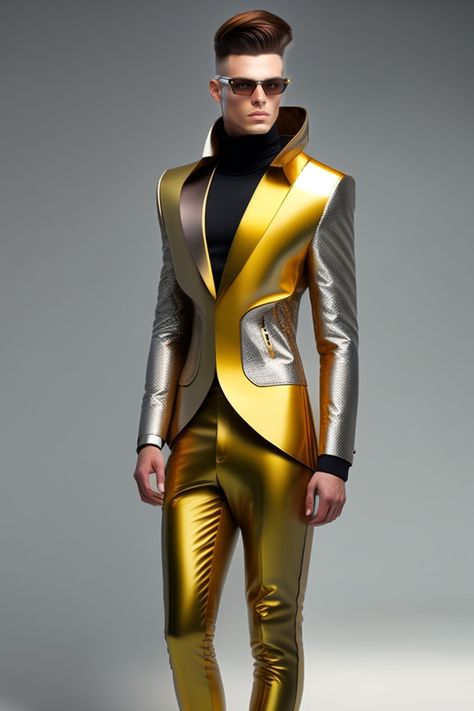 Sci Fi Fashion Futuristic, Future Fashion Male, Futuristic Fashion Men, Futuristic Mens Fashion, Galactic Disco, Futuristic Outfit Men, Futuristic Clothing Men, Starfield Aesthetic, Futuristic Fashion Male