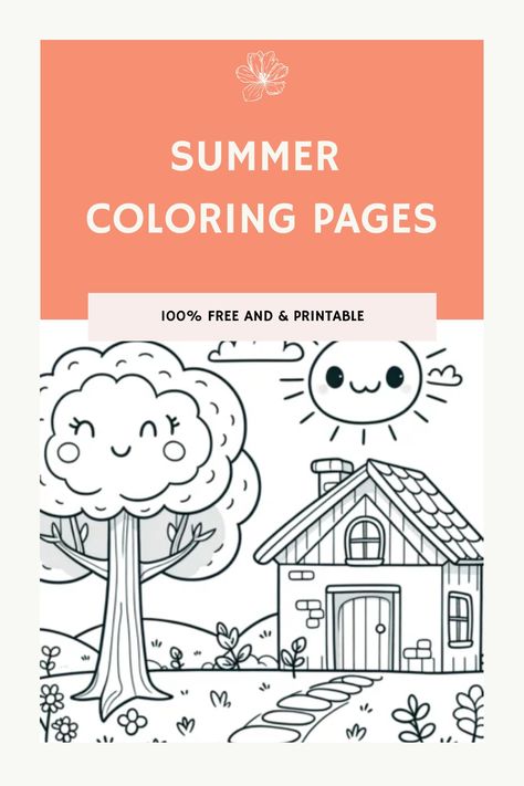 Summer Coloring Pages Printable Painting, Summer Coloring, Summer Coloring Pages, Summer Scenes, Amusement Park Rides, Coloring Supplies, Relaxing Colors, Painting Templates, Relaxing Activities