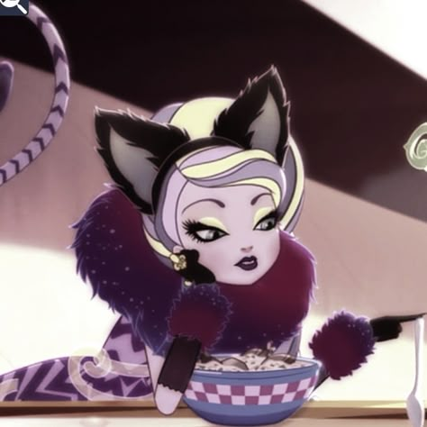 Kitty Cheshire Pfp, Kitty Cheshire Icon, Ever After High Kitty Cheshire, Ever After High Pfp, Kitty Cheshire, Ever After High Rebels, Monster High Pictures, Ever After High, Cartoon Icons