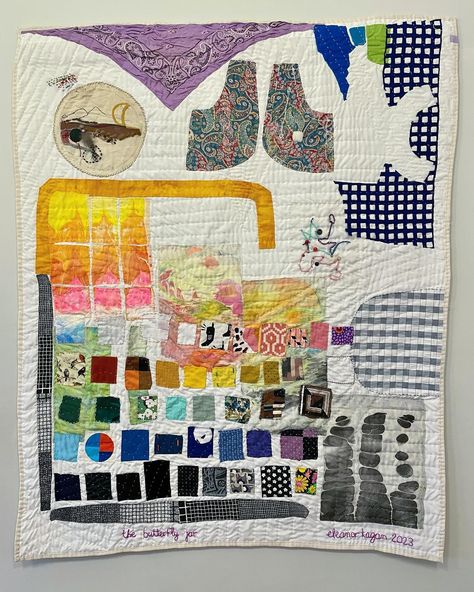 Eleanor Kagan | Finished my Diary Quilt that I started last October in the #hpdiaryquilt workshop with the wonderful @heidi.parkes. Swipe for a video mini… | Instagram Diary Quilt, Heidi Parkes, Casting A Spell, Leather Feathers, Scrap Busters, My Diary, Textile Projects, Quilt Binding, Memory Quilt