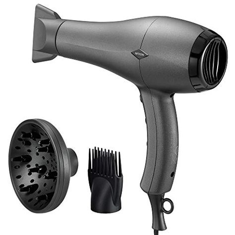 39.99NITION Ceramic Hair Dryer with Diffuser,Comb & Nozzle Attachments,1875 Watt Negative Ions Ionic Blow Dryer for Quick Drying,3 Heat & 2 Speed Settings,Cool Shot Button,Black Diffuser Attachment, Hair Dryer Set, Hair Dryer Diffuser, Shaving Hair, Salon Hair Dryer, Performance Hairstyles, Hair Blow Dryer, Blemish Remover, Ceramic Hair