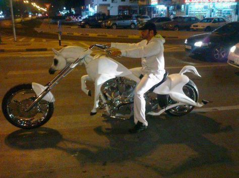 Not so much "whoo" about the article - but I would certainly love that motorcycle! Just needs to be a palomino. Dubai City, Pearl Harbor, Tarzan, White Horse, Jeep Grand Cherokee, Cool Bikes, T Rex, Bugatti, In Dubai