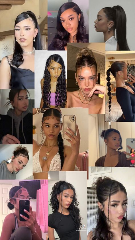 Hair inspo | Hair Wash Day Idea | Slicked Hairstyle Wash Day Hairstyles, Slick Back Hairstyles, Hair Wash Day, Day Hairstyles, Latina Hair, Inspo Hair, Hair Wash, Wash Day, Slick Back