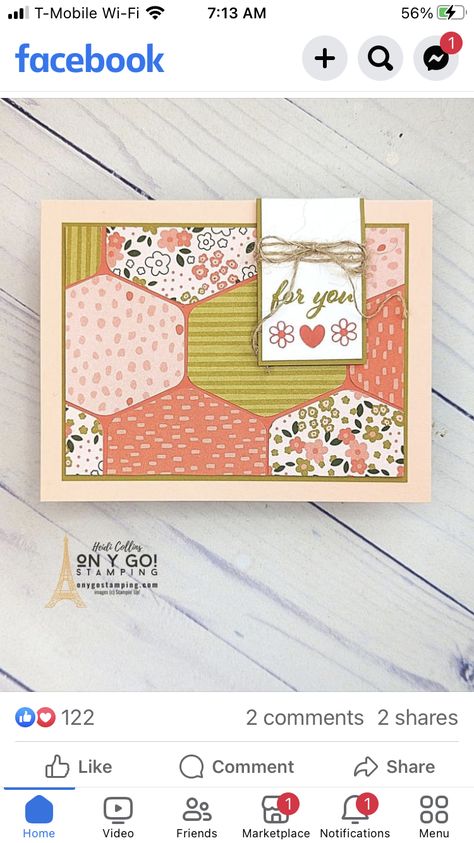 Patchwork Cards, Hexagon Cards, Simple Holiday Cards, Simple Cards Handmade, Elegant Garden, Easy Handmade, Wedding Cards Handmade, Paper Punch, Card Making Tutorials