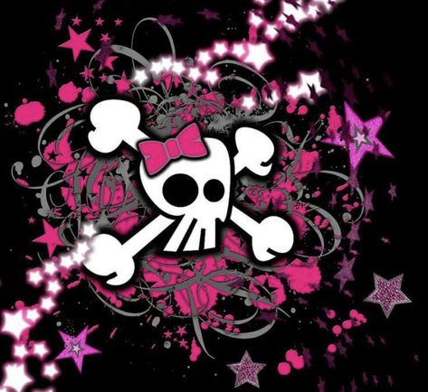 2000s Tumblr, Amor Emo, Scene Pfp, Girly Skull, Black Scene, 2000s Wallpaper, Punk Wallpaper, Emo 2000s, Girl Skull