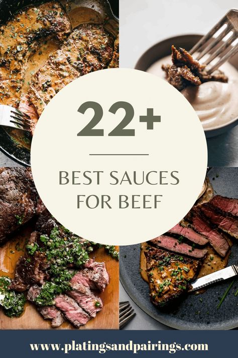 Wondering what sauces go well with beef? From beef tenderloin, to beef tacos, I've got the BEST sauce options for them all! Sauce For Beef Tenderloin, Roast Beef Sauce, Tenderloin Steak Recipes, Steak Toppings, Best Sauces, Bordelaise Sauce, Steak Sauce Recipes, Grilled Beef Tenderloin, Beef Loin