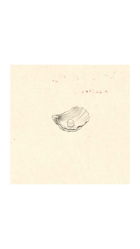 Pearl In A Shell Tattoo, Pearl Tattoo Minimalist, Pearl In Shell Drawing, Seashell With Pearl Tattoo, The World Is Your Oyster Tattoo, Pearl Clam Tattoo, Clam Tattoo Pearl, Pearl Shell Drawing, Shell Pearl Tattoo