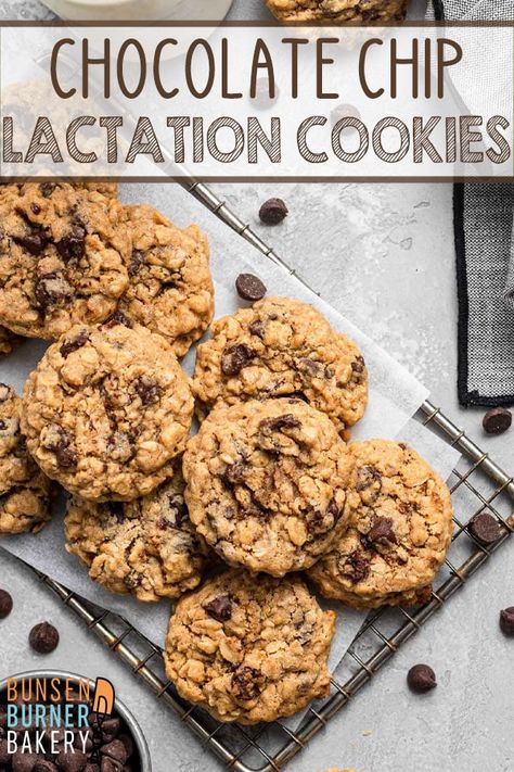 Cookies Oatmeal Chocolate Chip, Lactation Treats, Chocolate Chip Lactation Cookies, Lactation Brownies, Lactation Snacks, Milk Supply Foods, Breastfeeding Cookies, Cookies Oatmeal, Lactation Cookies Recipe