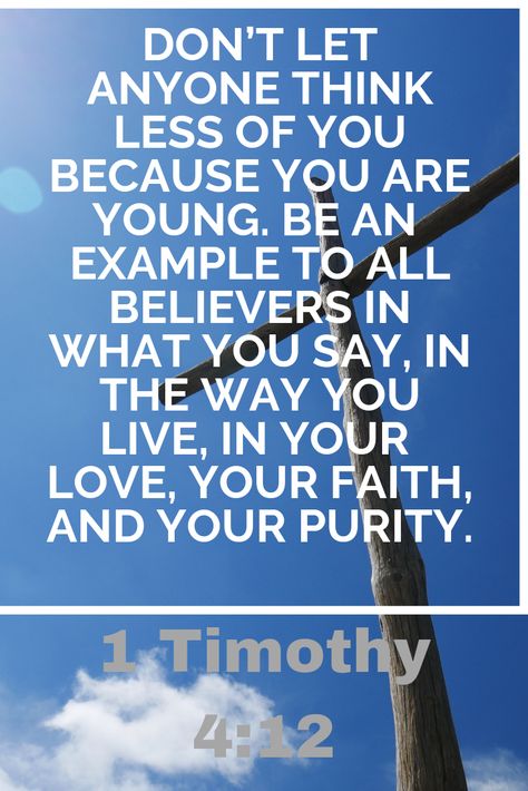 1st Timothy 4:12 1 Timothy 4 12, 1 Timothy, 2 Timothy, Don't Let, Bible Quotes, Verses, Bible Verses, Bible, Let It Be