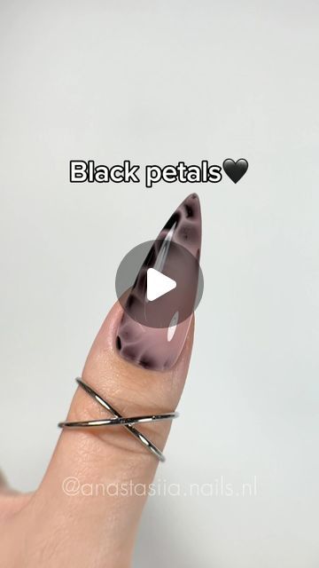 Anastasiia Zholudieva on Instagram: "In this video, I demonstrate how to create a unique design using 🌸 blooming gel and 🖤 black gel polish. I place black dots on a fresh layer of blooming gel, which spread out to form petal-like shapes. This simple yet stunning design is perfect for adding a touch of creativity and flow to your manicure.

#nailart #bloominggel #blackpetals #gelpolish #naildesign #creativenails #manicure #nailtutorial" Nail Art Blooming Gel, Blooming Gel Nail Art Ideas, Blooming Gel Nail Art Tutorial, Petals Nail Art, Blooming Gel Designs, Blooming Nail Art, Blooming Gel Nails, Blooming Gel Nail Art, Nails Dots