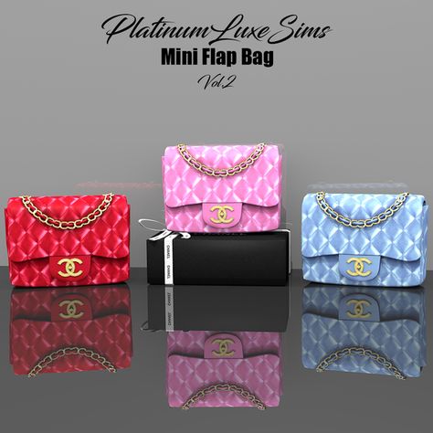 Chanel Mini Flap Bag - Vol.2 | PlatinumLuxeSims on Patreon Sims 4 Chanel Cc, Ysl Purse, Chanel Decor, Chanel Mini Flap Bag, Sims 4 Family, Free Sims 4, The Sims 4 Packs, Sims 4 Cc Folder, Sims 4 Gameplay