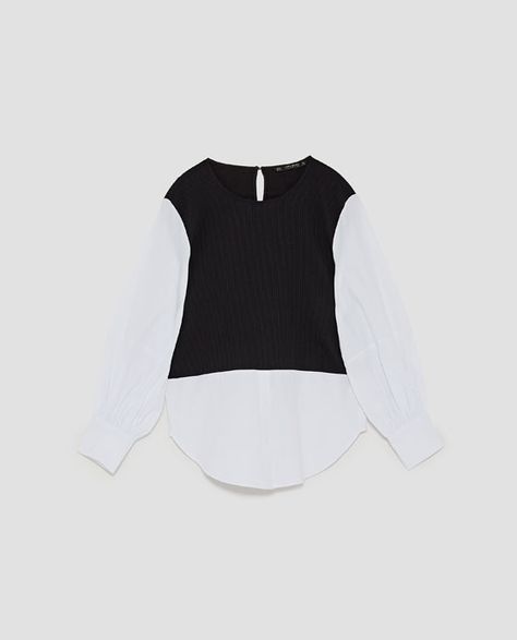 Poplin Top, Zara Top, Collar Blouse, Top Collection, Wide Sleeves, Zara United States, Zara Tops, Summer Tops, New Outfits