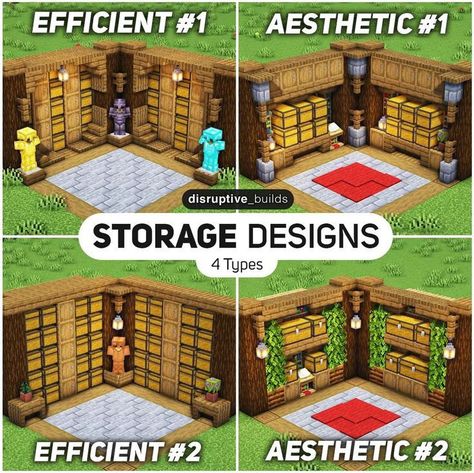 Aesthetic Storage Room, Minecraft Storage Room, Minecraft Storage, Aesthetic Storage, Minecraft Create, Case Minecraft, Capas Minecraft, Casa Hobbit, Rumah Minecraft Sederhana