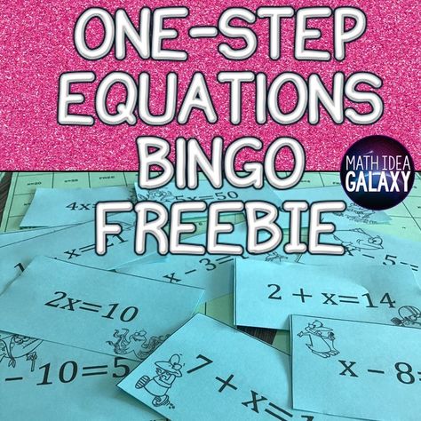 One Step Equations Activities, Teaching Equations, Algebra Games, Solving One Step Equations, Math Bingo, Math Review Game, Game Bingo, One Step Equations, Algebra Activities