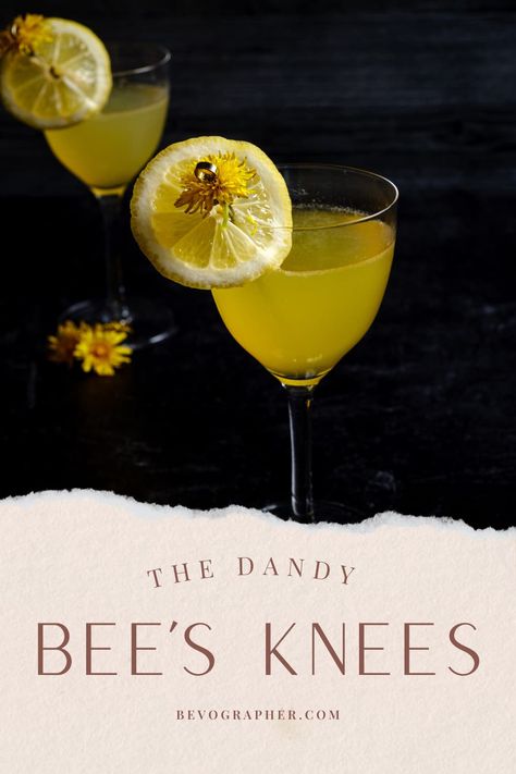 The Dandy Bee's Knees Bees Knees Cocktail, Gin Lemon, Bee's Knees, Honey Recipes, Bees Knees, Classic Cocktails, Cocktail Recipe, Fresh Lemon Juice, Saturated Fat