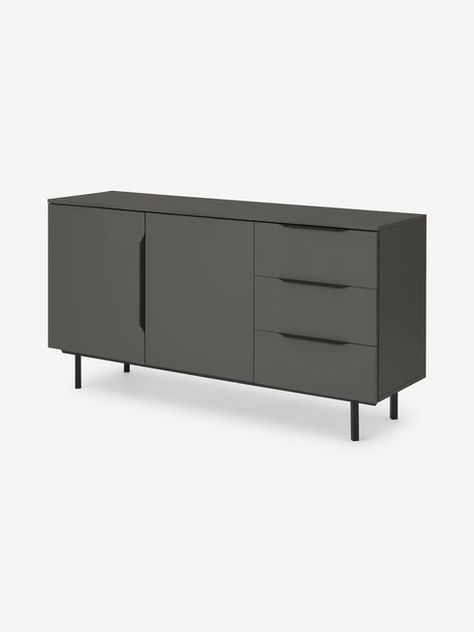 Sideboard Grey, Living Room Setup, Small Sideboard, Large Sideboard, Drawer Runners, Clinic Design, Room Setup, Warm Grey, Bits And Bobs