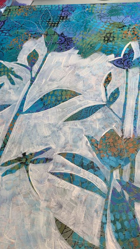 Negative painting over abstract underpainting | Abstract art painting, Painting art lesson, Art inspiration Negative Space Painting, Negative Painting, Space Painting, Intuitive Painting, Painting Art Lesson, Encaustic Art, Painting Painting, Arte Popular, Art Lesson