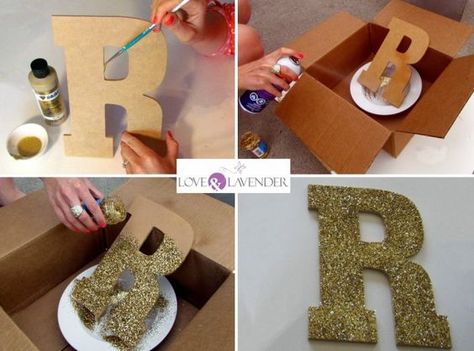 Letters Wedding, Diy Decoracion, Birthday Party Decorations Diy, Diy Glitter, Diy Letters, Glitter Letters, Glitter Diy, Wedding Diy, Decorative Letters