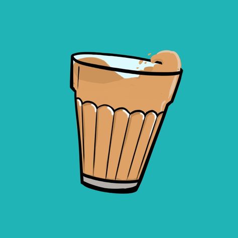 Chai Wala Logo, Chaiwala Illustration, Chai Art Illustration, Chai Logo Design Ideas, Chai Illustration Indian, Chai Drawings, Lucknow Illustration, Chai Doodle, Tea Illustration Art