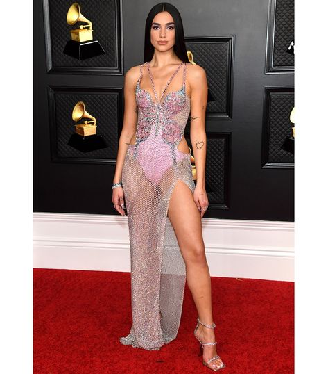 Versace at Grammy Awards 2021 | Versace US Noah Cyrus, Jhene Aiko, Versace Dress, Atelier Versace, Donatella Versace, Column Dress, Celebrity Red Carpet, Dua Lipa, On The Red Carpet