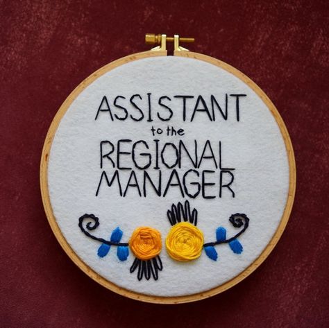 Office Embroidery, Embroidery Lettering, Regional Manager, Fahrenheit 451, Embroidery Hoop Wall Art, Bread Bags, Embroidery Letters, Embroidered Clothes, Embroidery Ideas