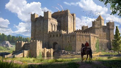 Asoiaf Castles, Medieval Castle Layout, Fortress Concept Art, Photo Bashing, Castle Layout, Build Inspiration, Medieval Architecture, Medieval Fortress, Fantasy Concept