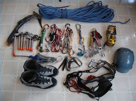 Rock climbing gear to get to higher ground. Spelunking Gear, Tree Climbing Gear, Petzl Climbing, Mountain Climbing Equipment, Rock Climbing Holds, Indoor Rock Climbing, Rock Climbing Gear, Climbing Gear, Rock Climbing