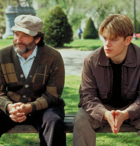 Good Will Hunting Robin Williams, Matt Damon 90s Good Will Hunting, Will Good Hunting, Robin Williams Good Will Hunting, Good Will Hunting Outfits, Good Will Hunting Aesthetic, Matt Damon Good Will Hunting, Will Hunting, Good Will Hunting Movie