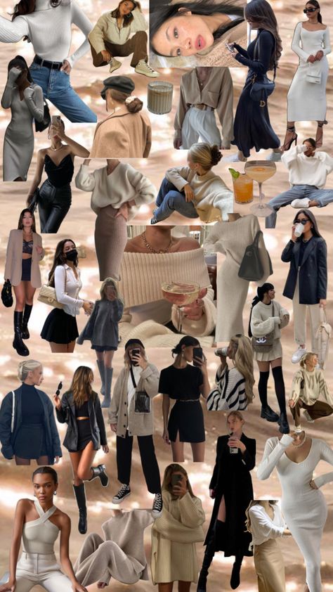 Outfits Moodboard, Neutral Color Outfits, Paris Outfit Ideas, Colors Outfit, Winter Board, Trendy Outfits Edgy, Money Fashion, Fall Winter Fashion, Fashion Moodboard