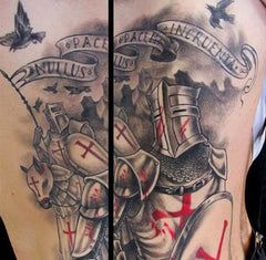 Knights Templar Tattoos Meaning | Templar Cross St George Tattoo, Nights Templar, Knights Templar Tattoo, Knight Tattoos, Templar Tattoo, Templar Knight Tattoo, Historical Tattoos, English Knights, Templar Knight