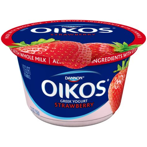 Oikos Yogurt, Yogurt Ideas, Oikos Greek Yogurt, Yogurt Strawberry, Healthy Frozen Meals, Strawberry Nutrition Facts, Yogurt Flavors, Flavored Milk, Butter Pecan