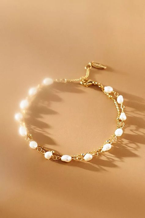 Bracelets | Bracelets for Women | Anthropologie Minimal Jewelry Bracelet, Bridesmaid Accessories Jewelry Affordable Elegance Bridal Accessories, Wedding Bridesmaids Jewelry, White Gold Jewelry For Women, Bridesmaid Pearl Bracelets, Fine Pearl Bracelet, Pearl Bracelets Gold Simple For Women, Minimalist Bracelet Pearl, Permanet Bracelet