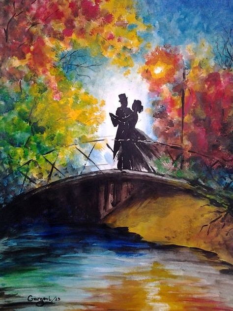 Dancing To The River - Original Watercolor - Night Landscape - Love Couple Dance - Abstract Painting - Fine Art By Gargovi. $125.00, via Etsy. ...BTW,Please Check this out: http://artcaffeine.imobileappsys.com: Couple Dance, Dancing Couple, Couple Painting, Pablo Neruda, Butterfly Watercolor, Couple Dancing, Dance Art, Romantic Art, Arte Fantasy