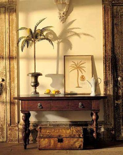 entryway British Colonial Console Table, Safari Colonial Style, West Indies Living Room, Tropical British Colonial Interiors, British West Indies Decor, British Colonial Interiors, West Indies Decor, Tropical British Colonial, British West Indies Style