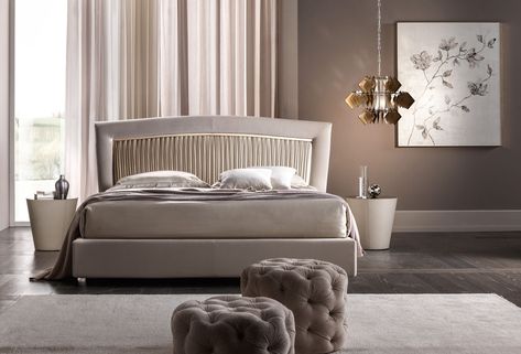 Portofino plissè - Beds - Cantori Leather Nightstand, Luxury Bedroom Furniture, Unique Furniture Design, Bedroom Interior Design Luxury, Bedding Inspiration, Space Bedding, Bed Design Modern, Elegant Bedding, Dreams Beds