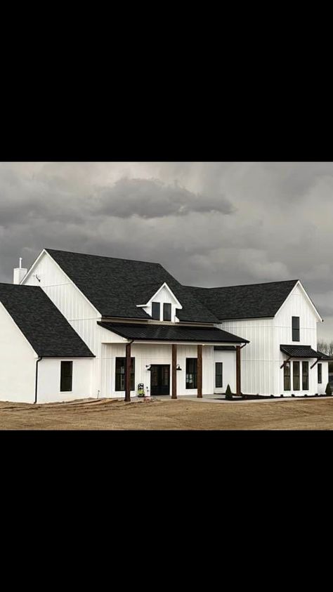 Farmhouse Exteriors, Rustic Houses, Brick Houses, Doll House Ideas, White Brick, Farmhouse Exterior, New House Plans, White Houses, Brick House