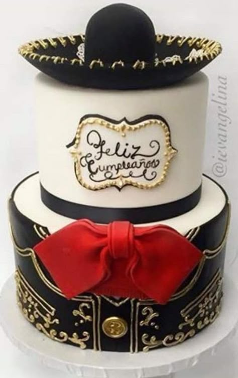 Mariachi Theme Cake, Mariachi Party Ideas, Mariachi Theme Party Decoration, Mariachi Cake Ideas, Mariachi First Birthday, Mariachi Centerpieces, Charro Birthday Cake, Charro Cake Ideas, 50th Birthday Party Ideas For Men Mexican Theme