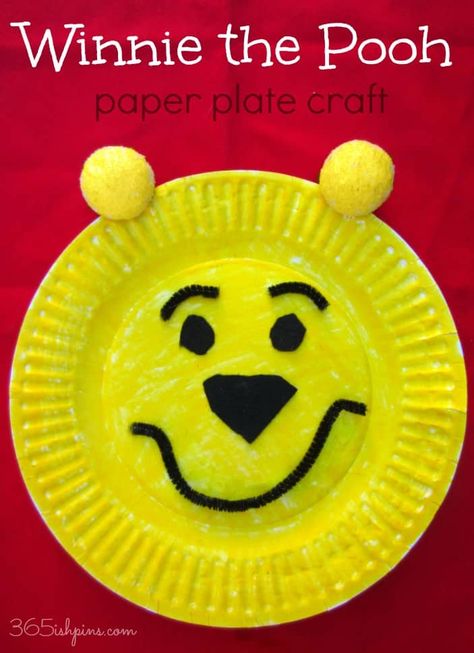 Pooh Crafts, Bear Crafts Preschool, Disney Activities, Paper Plate Craft, Bear Crafts, Daycare Crafts, Paper Plate Crafts, Plate Crafts, Toddler Art