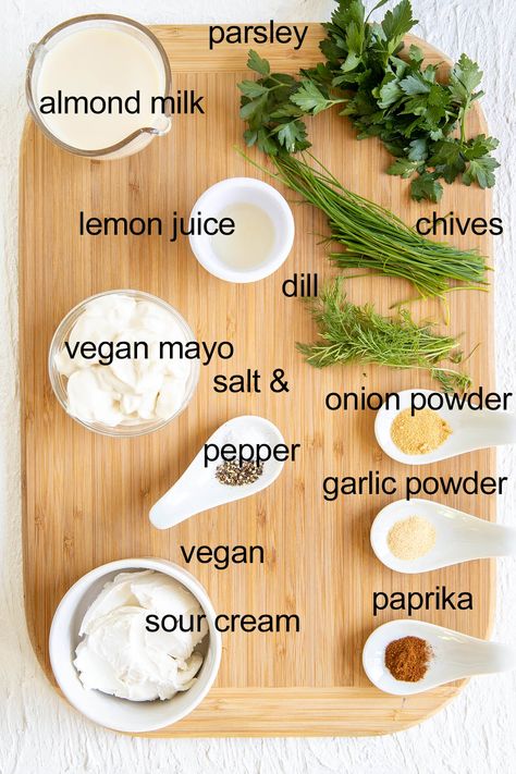 Vegan Ranch Dressing - Create Mindfully Vegan Ranch Dressing, Vegan Ranch, Ranch Dressing, Fresh Herbs, Vegetarian Recipes, Herbs, Salad, Drinks