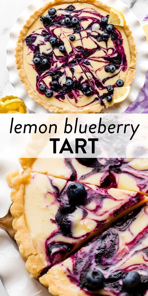 Lemon Blueberry Easter Dessert, Easy Tart Recipes Desserts, Lemon Blueberry Puff Pastry Tart, Lemon Blueberry Tartlets, Lemon Blackberry Tart, Fruit Tart Dessert, Spring Pies Recipes, Lemon Blueberry Pastry, Blueberry Lemon Curd Tart