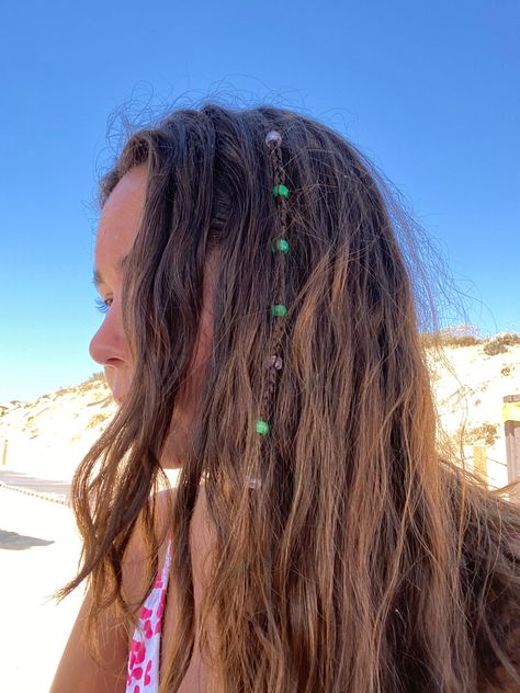 Bahamas Hair Braiding, Beach Braids With Beads, Hair Bead Color Combinations, Summer Braids With Beads, Amber Core, Braided Summer Hairstyles, Camp Hair, Island Hair, Hair Braid Beads