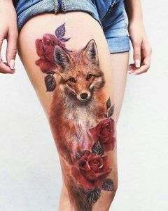 Fox And Flowers Tattoo, King Asmodeus, Fox Tattoos, Cardinal Tattoo, Tattoo Wallpaper, Fox Tattoo Design, Tier Tattoo, Skull Hand Tattoo, Sanskrit Tattoo