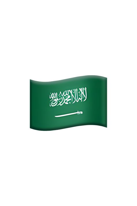 The emoji 🇸🇦 depicts the flag of Saudi Arabia, which consists of a green background with a white Arabic inscription and a sword pointing to the left in the upper left corner. Saudi Arabia Flag Sticker, Flag Of Saudi Arabia, Saudi Flag, Flag Emoji, Apple Emojis, Saudi Arabia Flag, Ios Emoji, Iphone Stickers, Arabian Peninsula