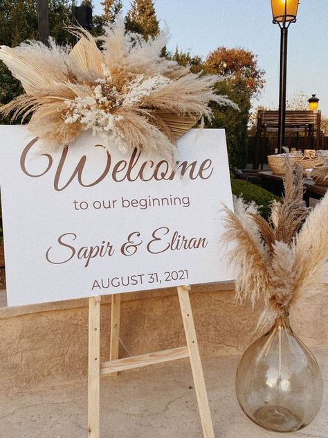 CLICK LINK TO SHOP Pampas Decor, Wedding Pampas, Traditional Wedding Decor, Grass Wedding, Wedding Entrance, Boho Chic Wedding, Boho Wedding Decorations, Future Wedding Plans, Neutral Wedding